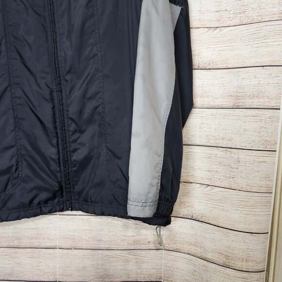 NIKE Windbreaker Jacket RN56323 Black Gray Zipper Men's Size Large Zip Pockets - Picture 8 of 16